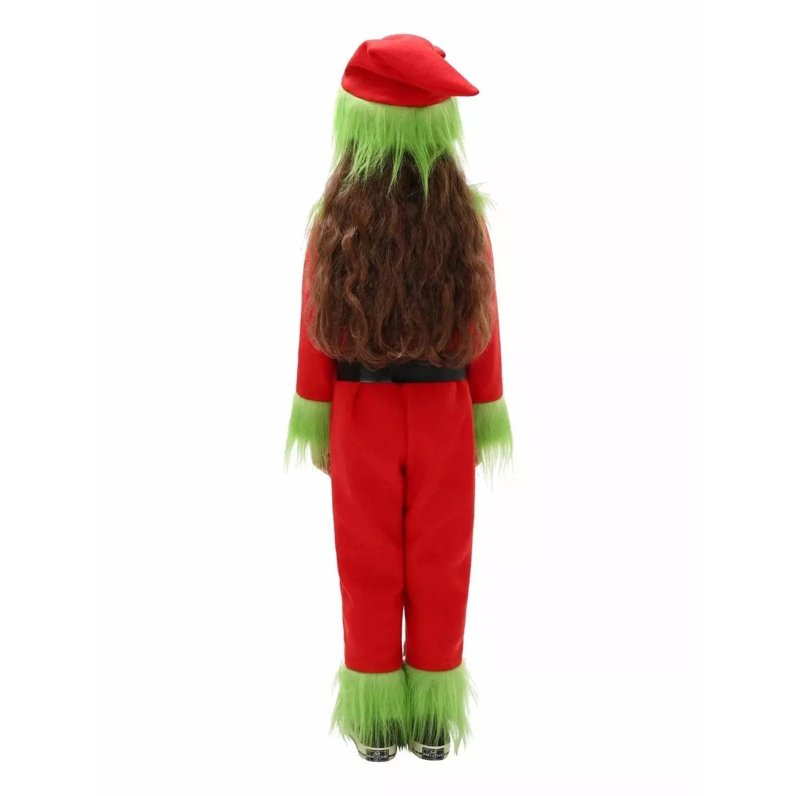 Kids The Grinch Christmas Costume Cosplay Jumpsuit Hat Belt Suit - zzcosplay