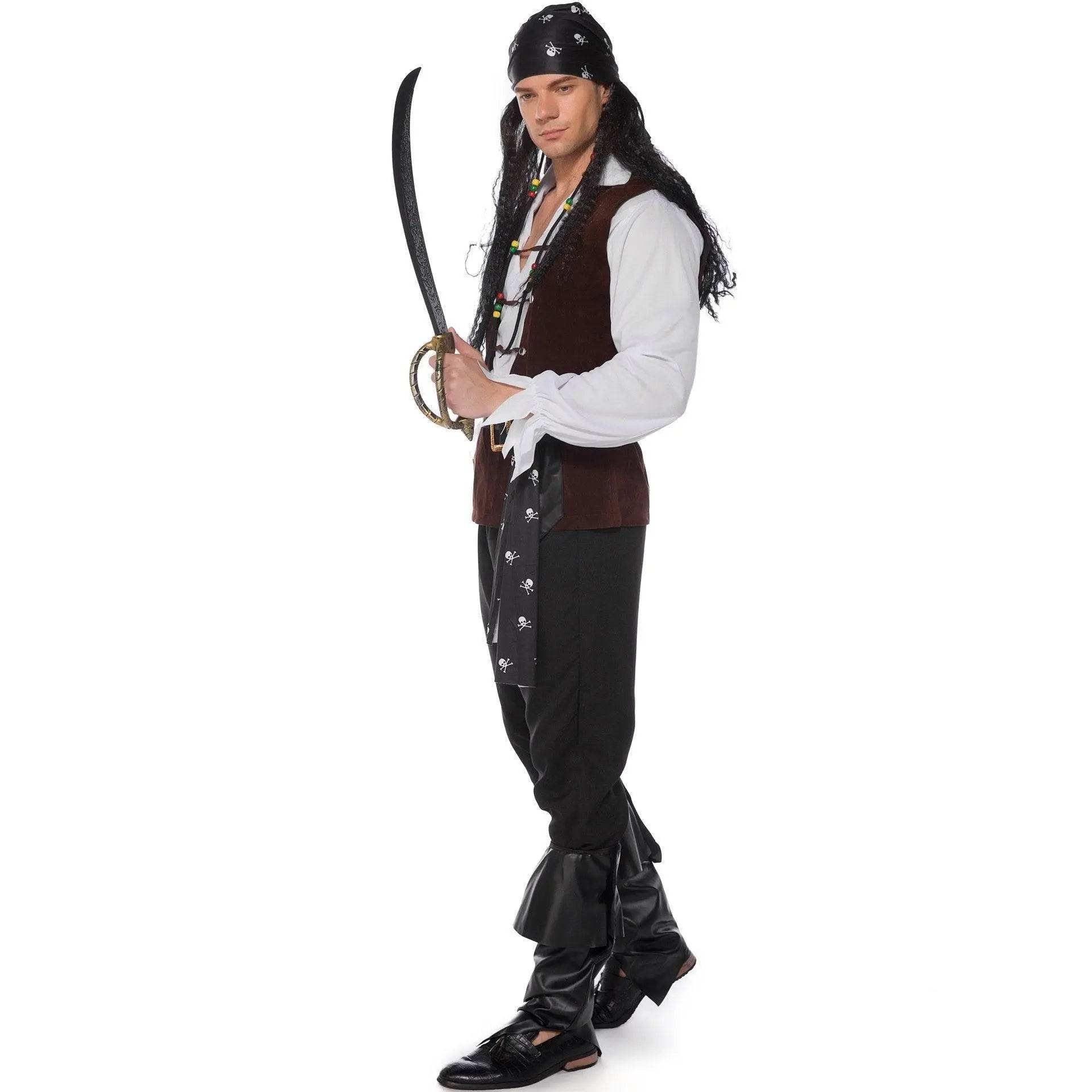 Male Pirate Outfit Vintage Cosplay Costume Carnival Halloween For Mens - zzcosplay