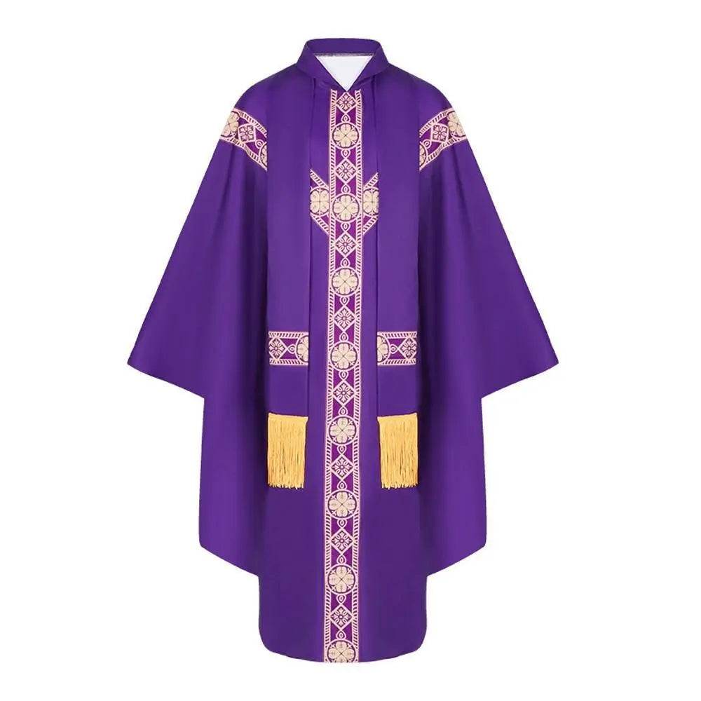 Medieval Cloak Spliced Priest Uniform Cosplay Costume Outfits Halloween Carnival Suit - zzcosplay