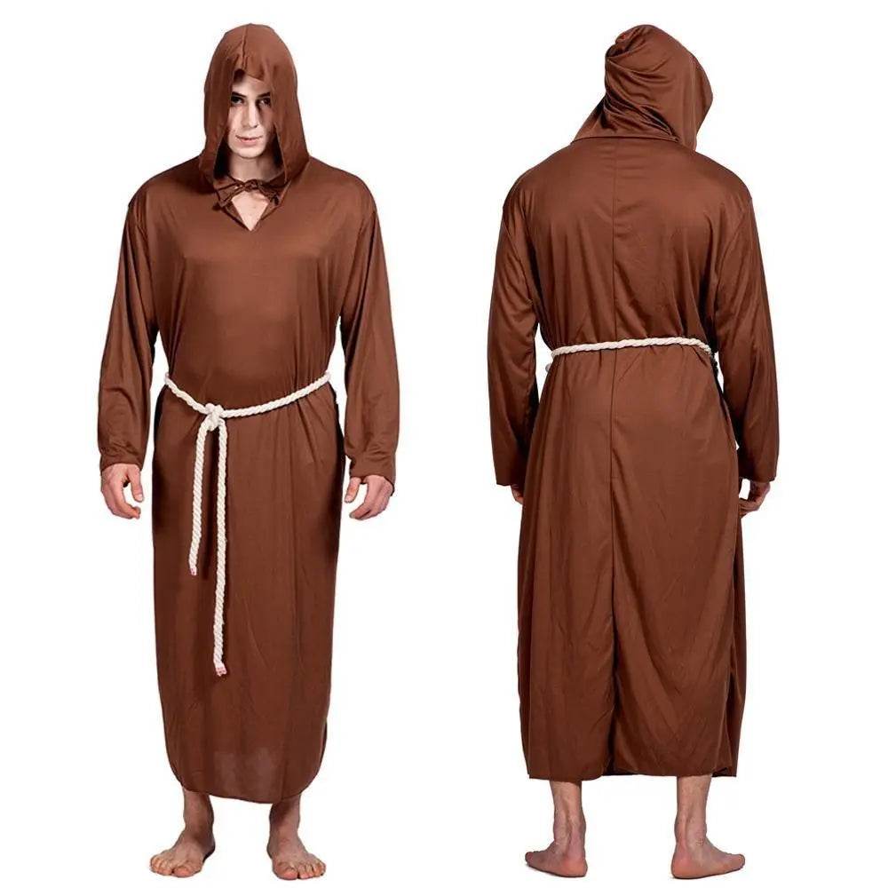 Medieval Monk Robe Priest Robe Halloween Cosplay Stage props show costume - zzcosplay