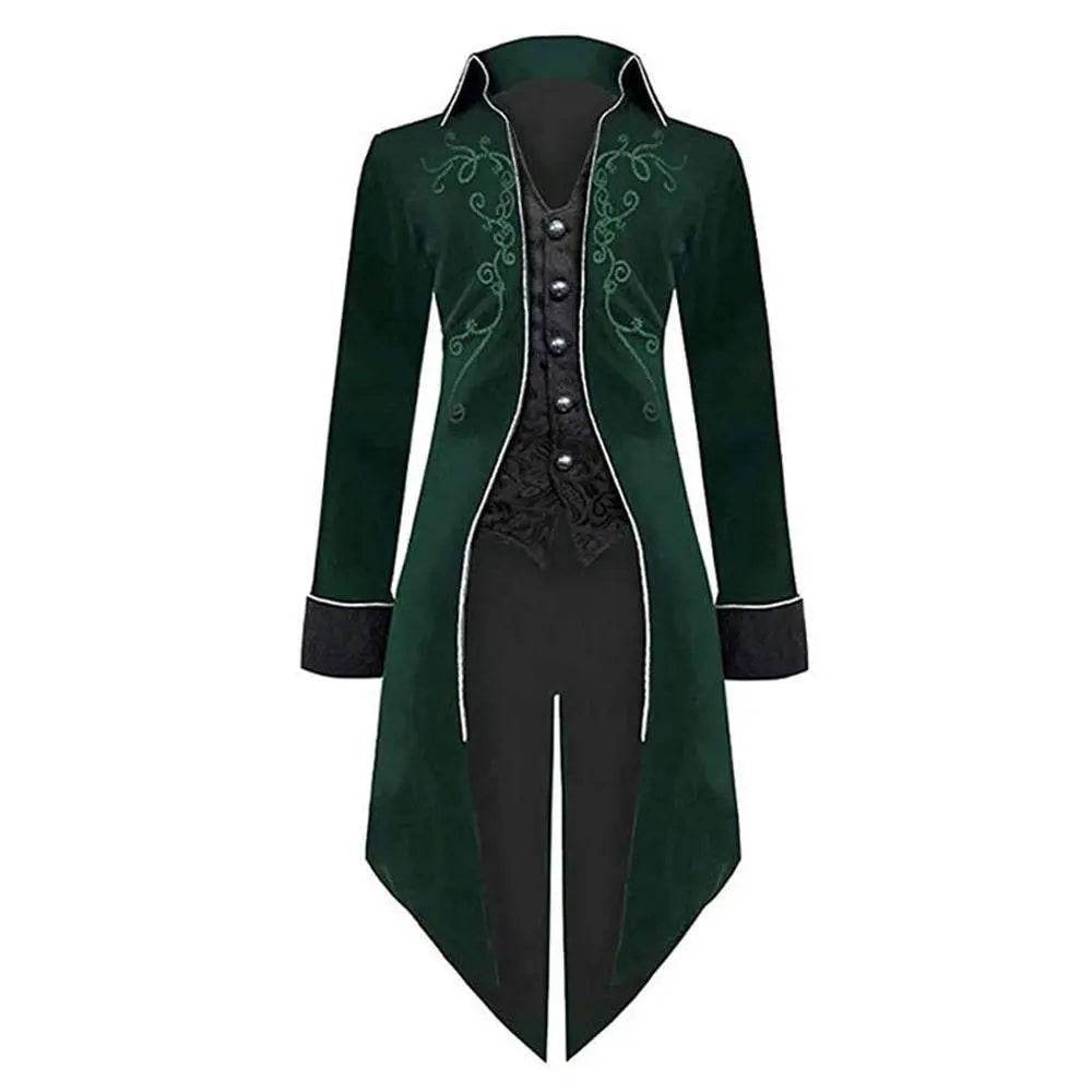 Medieval Steampunk Tailcoat Halloween Costumes Vampire Gothic Jackets Vintage Coat For Men - zzcosplay