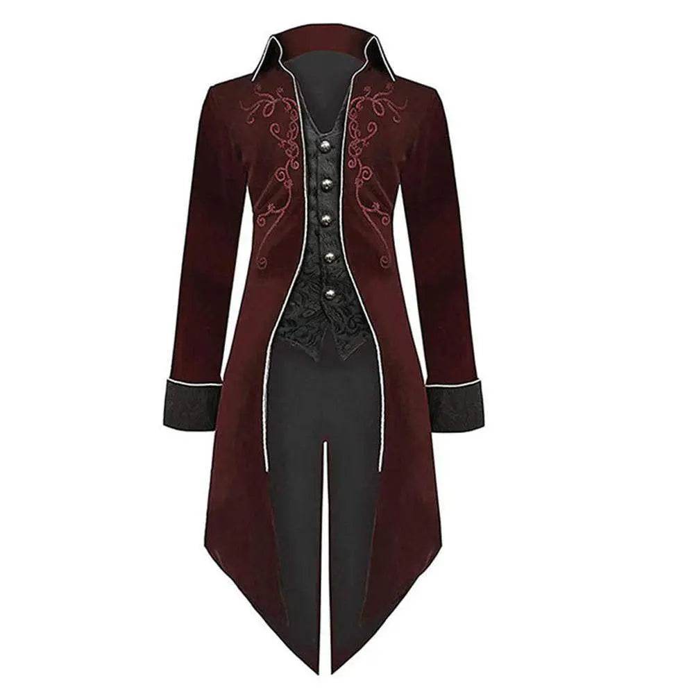 Medieval Steampunk Tailcoat Halloween Costumes Vampire Gothic Jackets Vintage Coat For Men - zzcosplay