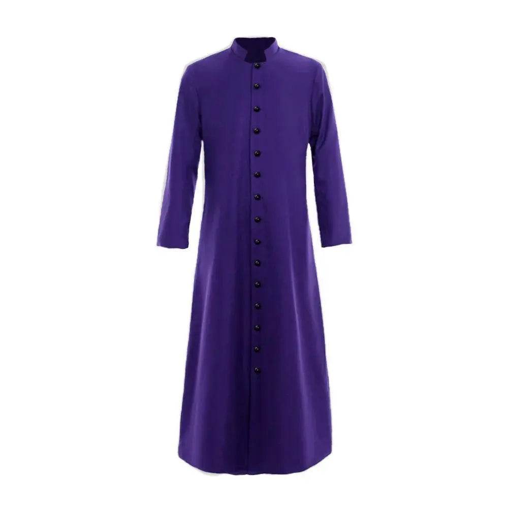 Men's Single Breasted Minister Choir Cassock Robe Costumes Party Performance - zzcosplay