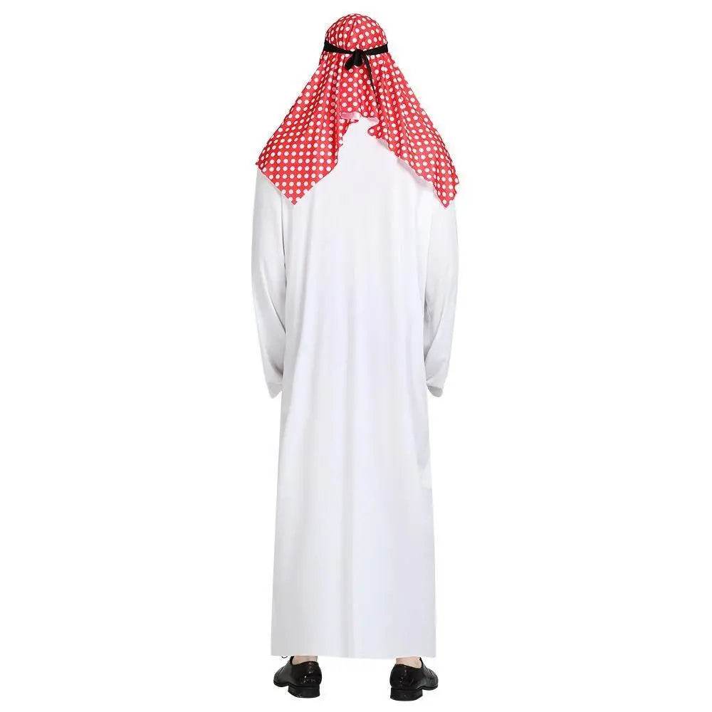Middle East Dubai Prince adult male White Arab Red turban performance stage costume Cosplay - zzcosplay