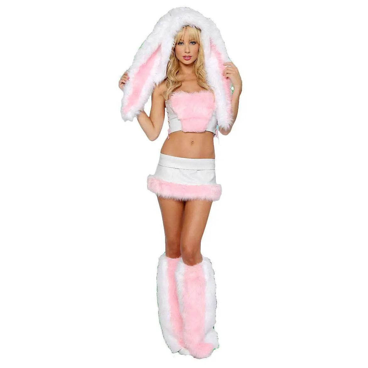 Pink Cute Floppy Bunny Rabbit Corset Easter Costume Halloween Cosplay - zzcosplay