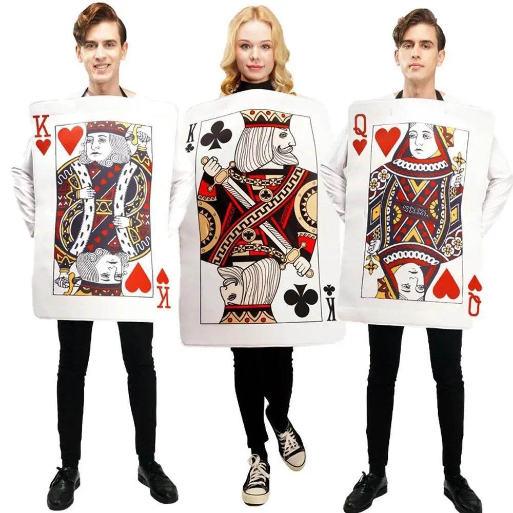 Poker Couples Funny Queen Clubs King of Hearts Cosplay Costume Halloween Carnival Suit - zzcosplay
