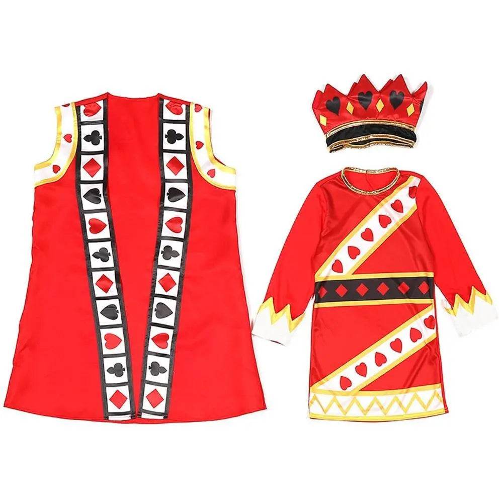 Poker Kingdom Red King Children Halloween carnival costume for kids - zzcosplay