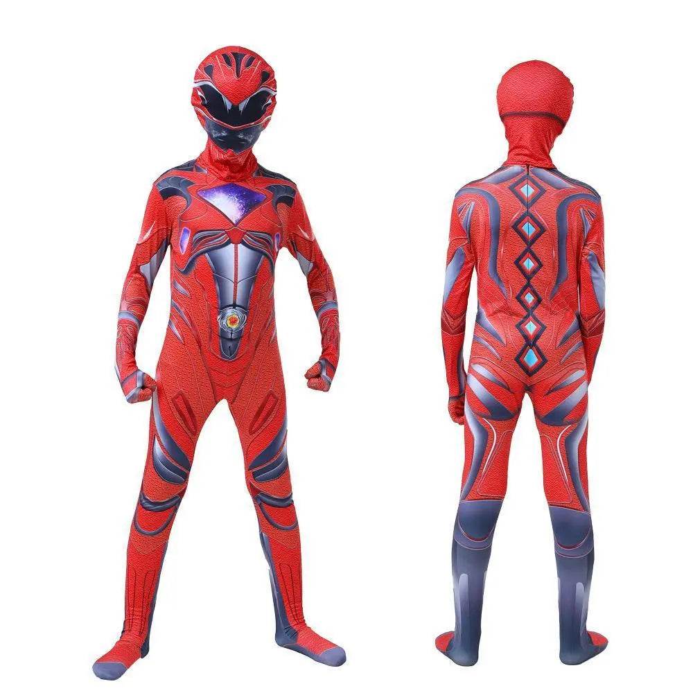 Power Rangers Cosplay Costume Dinosaur Suit Halloween Superhero Jumpsuit Outfit Dress Up For Kids Adult - zzcosplay