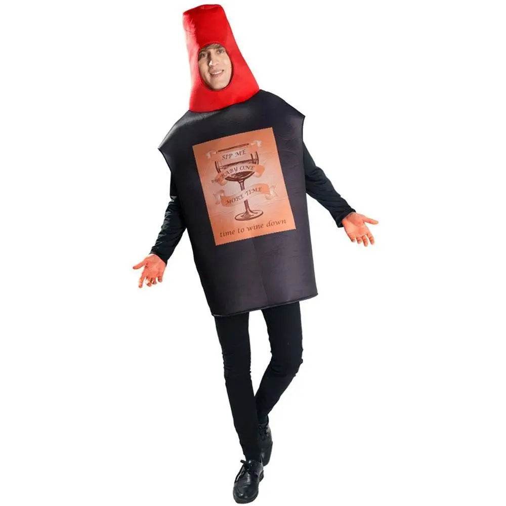 Red Wine Bottle Cheese Adult Couples Funny Party Costume For Women Men - zzcosplay