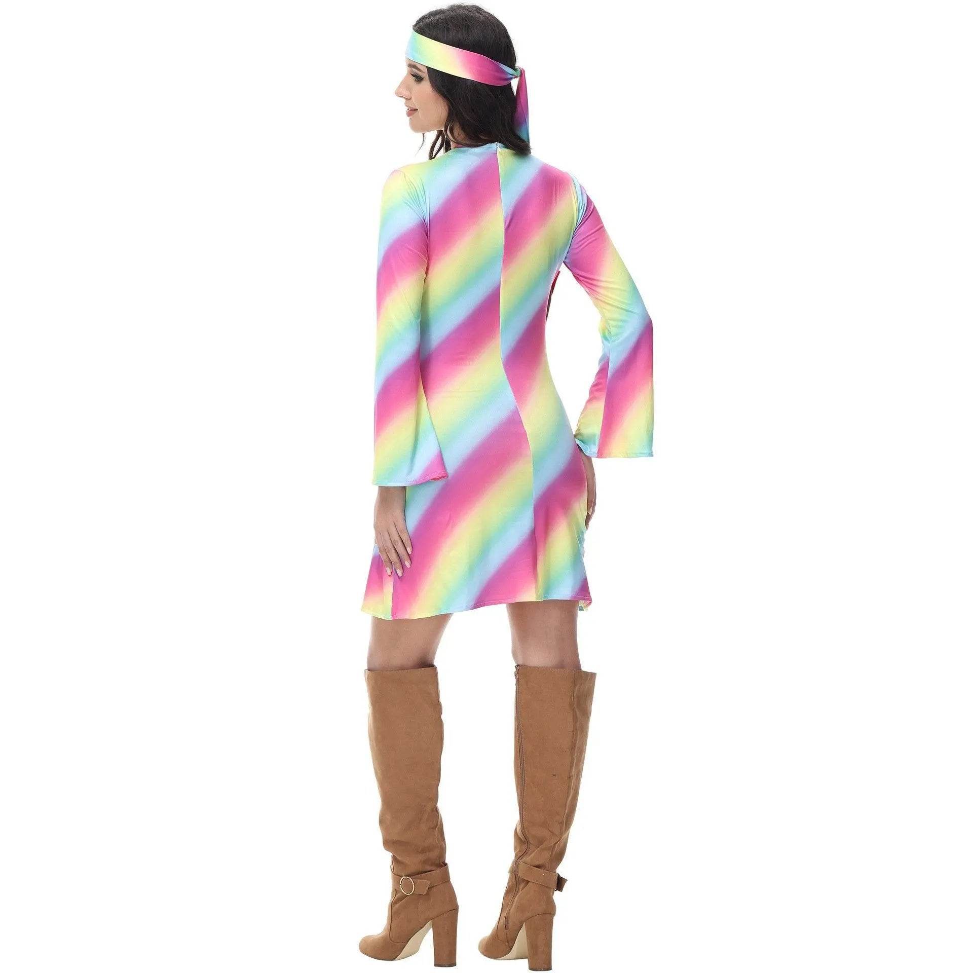 Retro Disco 80s Costumes Vintage Cosplay Halloween Outfit Fancy Dress - zzcosplay