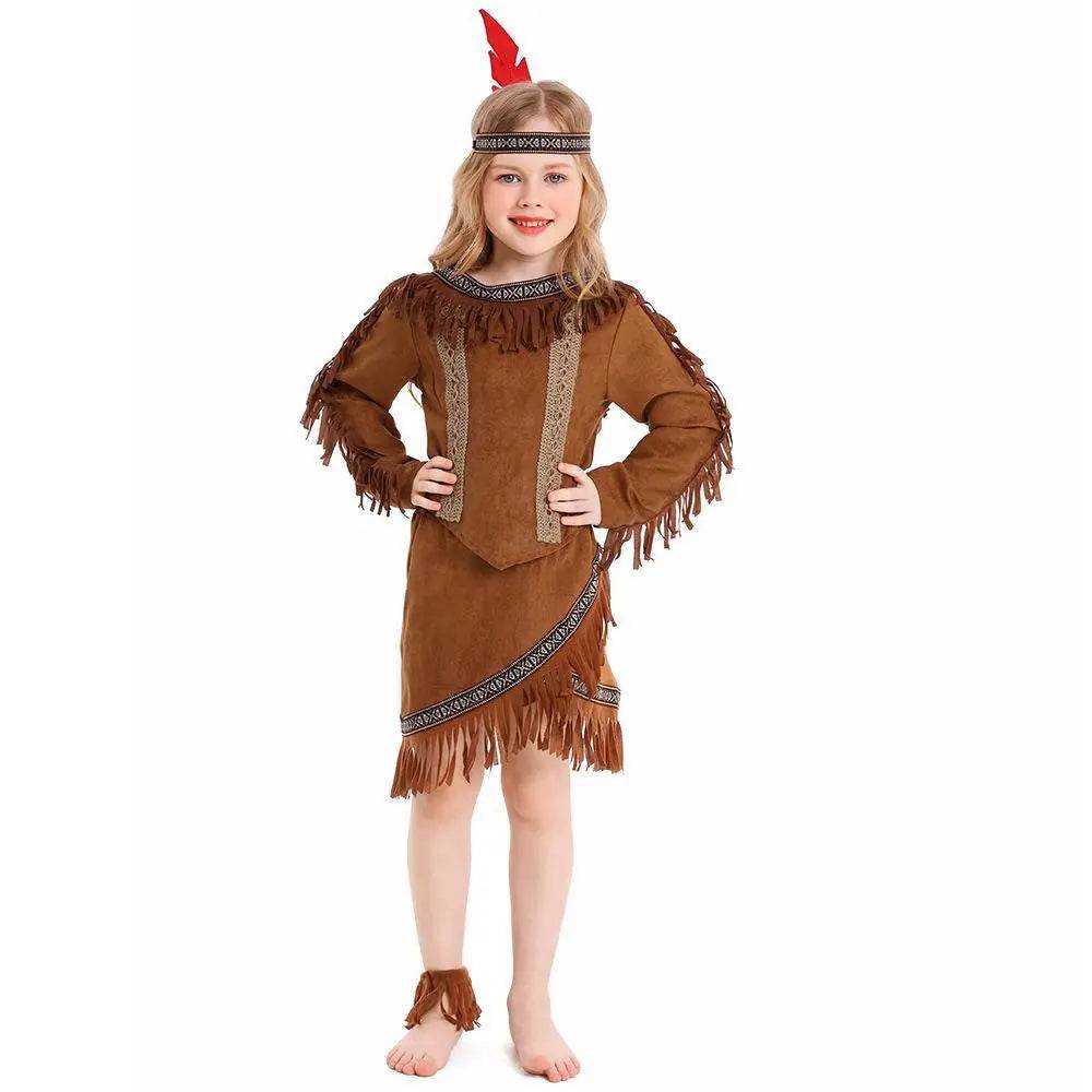Savage Indian Chief Cosplay Halloween Masquerade Costumes for Kids - zzcosplay