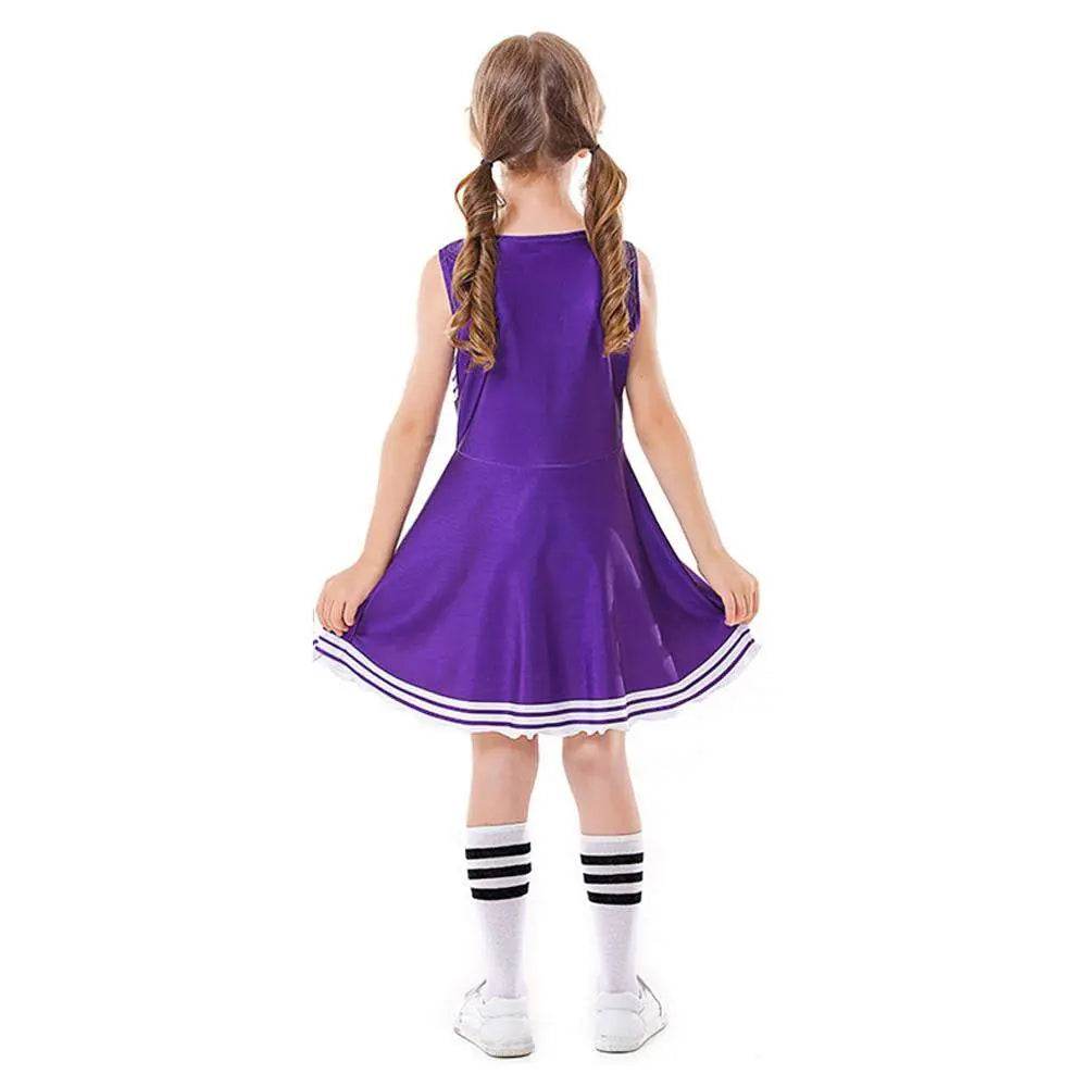 School Cheerleading Uniform Costume Cheerleader Party Dress Halloween Outfit Dress Up For Girls - zzcosplay