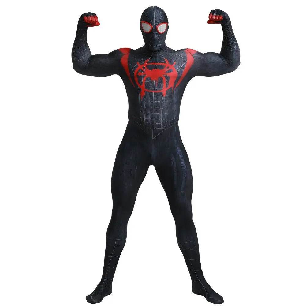 Spider-Man Into the Spider-Verse Miles Morales Costume Adults Cosplay Party Jumpsuit Halloween - zzcosplay