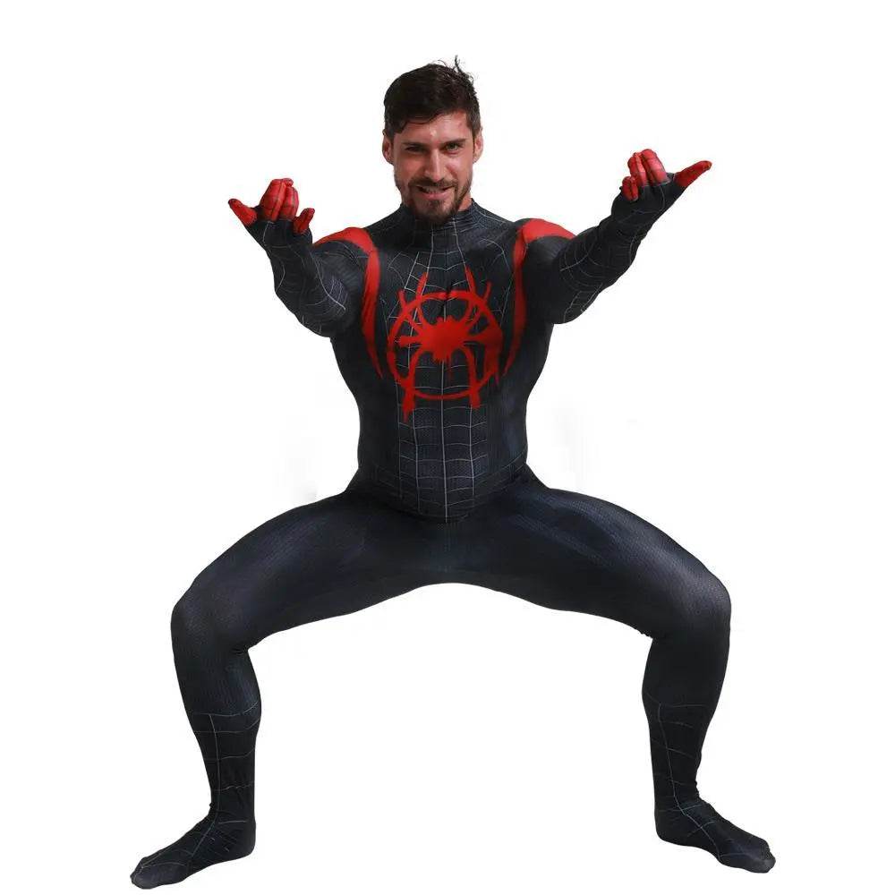 Spider-Man Into the Spider-Verse Miles Morales Costume Adults Cosplay Party Jumpsuit Halloween - zzcosplay