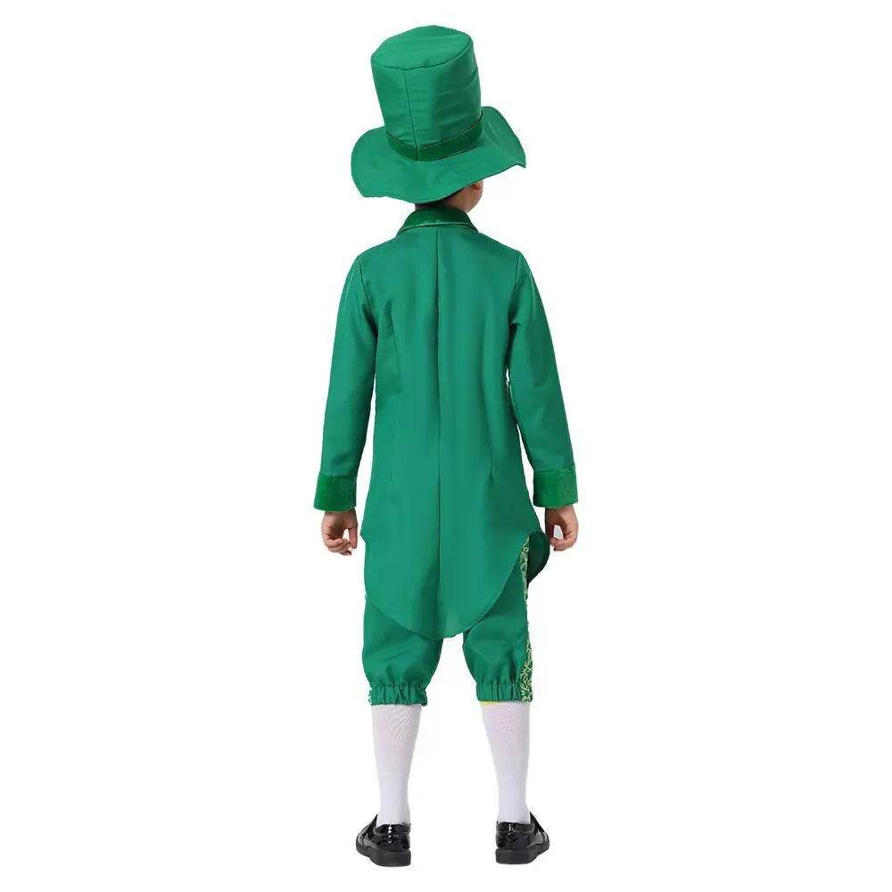 St Patrick's Day Kids Green Dress Party Cosplay Costume Carnival Suit - zzcosplay