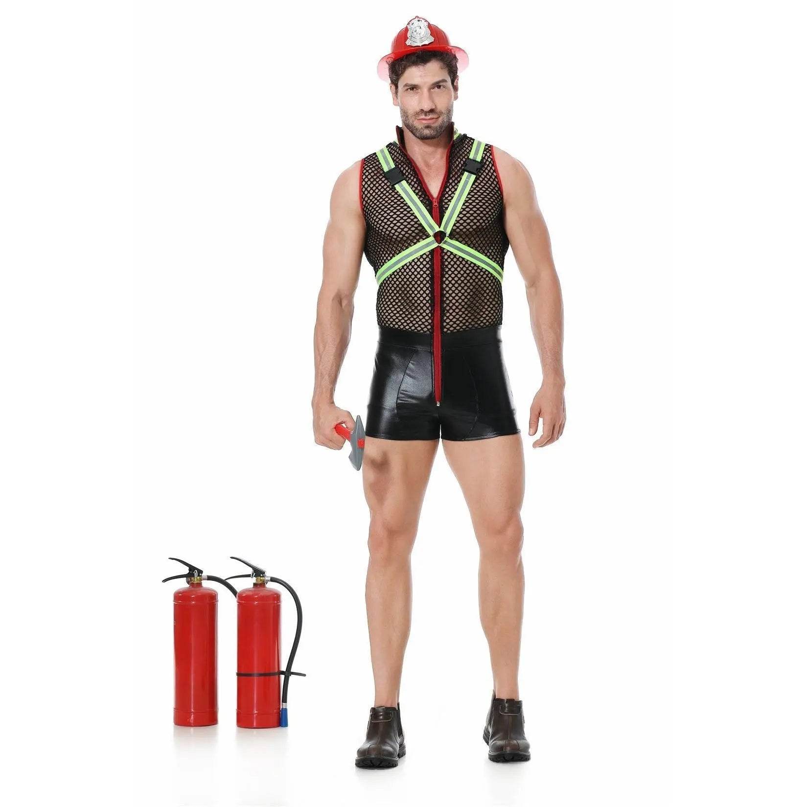 Stag Do Party Fancy Dress Firemen Costume Outfit for Men Clubwear Party - zzcosplay