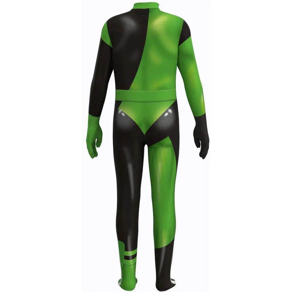 The Adventures of Kid Danger Costume Kim Possible Shego Superhero Halloween Jumpsuit - zzcosplay
