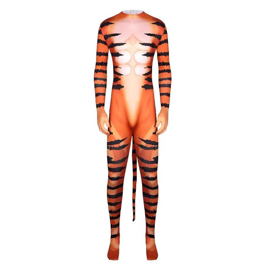 Tiger Stripes Animal Cosplay Zentai Costume Jumpsuit Bodysuit Outfits Adult - zzcosplay
