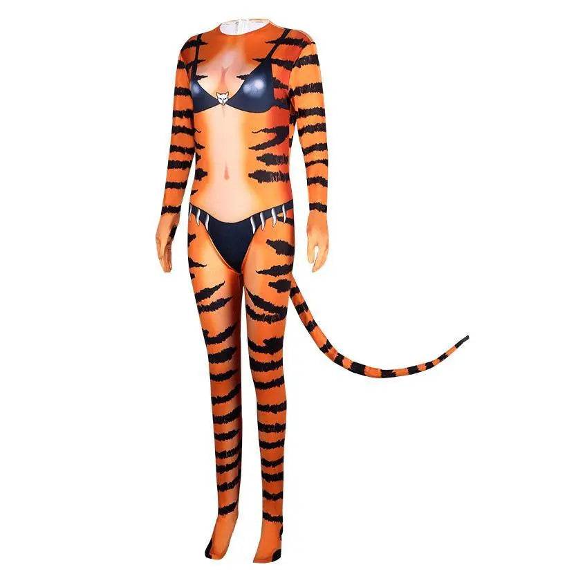 Tiger Stripes Animal Cosplay Zentai Costume Jumpsuit Bodysuit Outfits Adult - zzcosplay