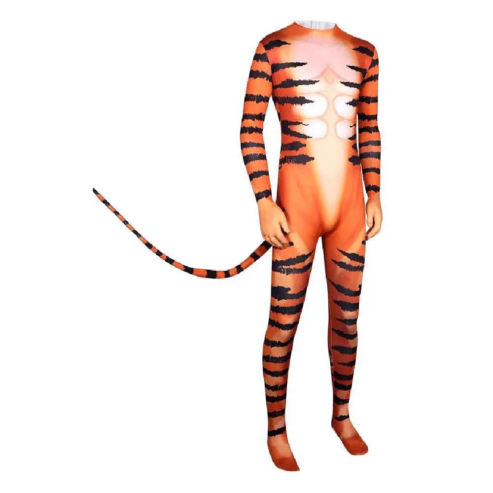 Tiger Stripes Animal Cosplay Zentai Costume Jumpsuit Bodysuit Outfits Adult - zzcosplay