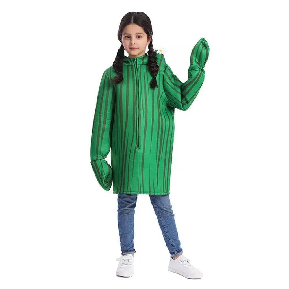 Unisex Kids Cactus Costume Cosplay Halloween Party Dress Up Plant Jumpsuit - zzcosplay