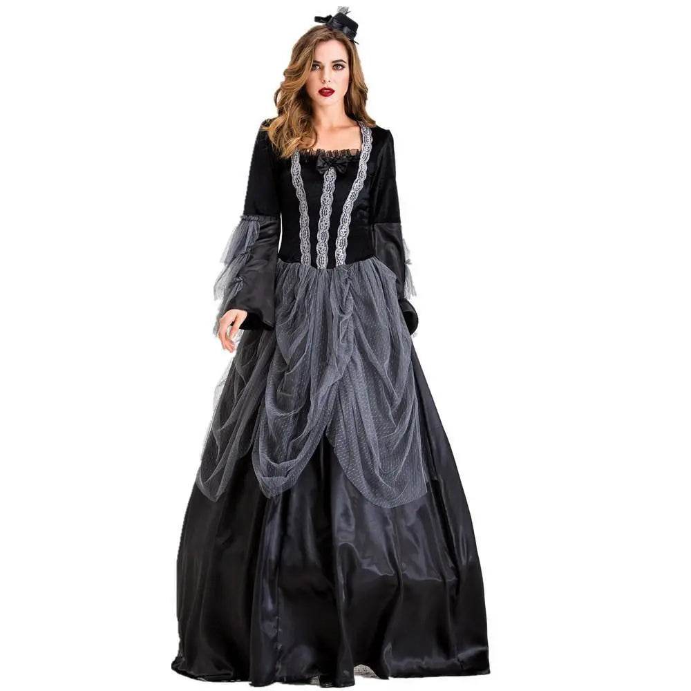 Vampires Costume Halloween Cosplay Dress Gothic Queen Outfit Gorgeous Elegant Witch Cosplay Costume - zzcosplay