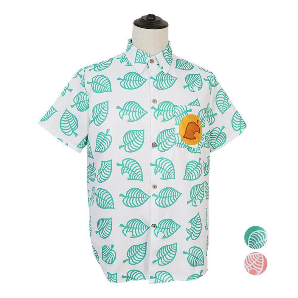 Animal Crossing Button Up Shirt Costume Cosplay Leaf Tee Shirts Top Halloween Outfit Dress Up For Adults - zzcosplay