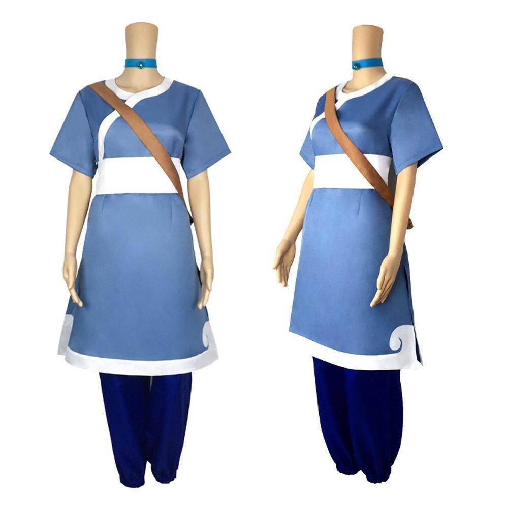 Anime Katara Avatar The Last Airbender Costume Party Carnival Cosplay Full Set - zzcosplay
