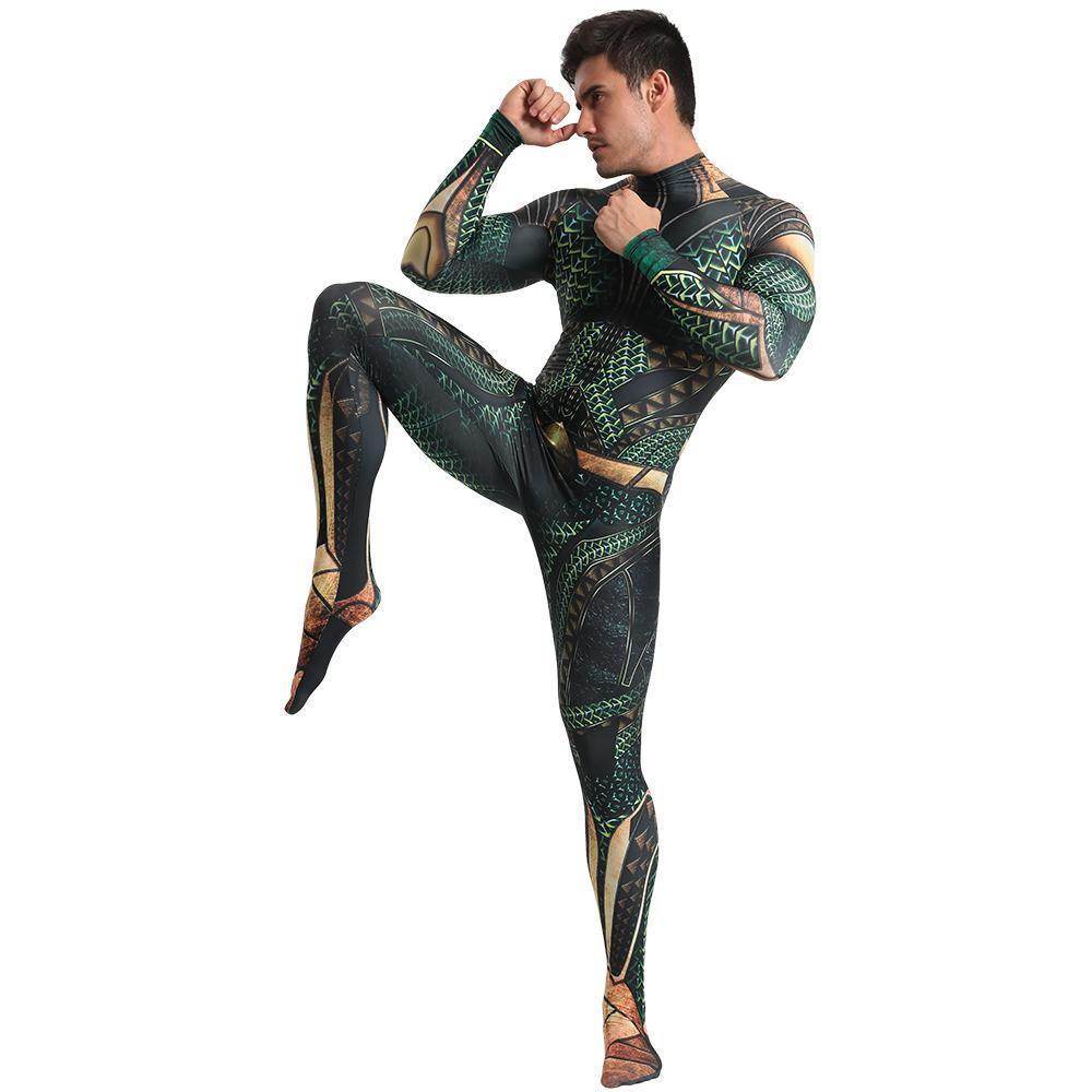 Aquaman Arthur Cosplay Zentai Jumpsuit Halloween Fancy Cosplay Costume - zzcosplay