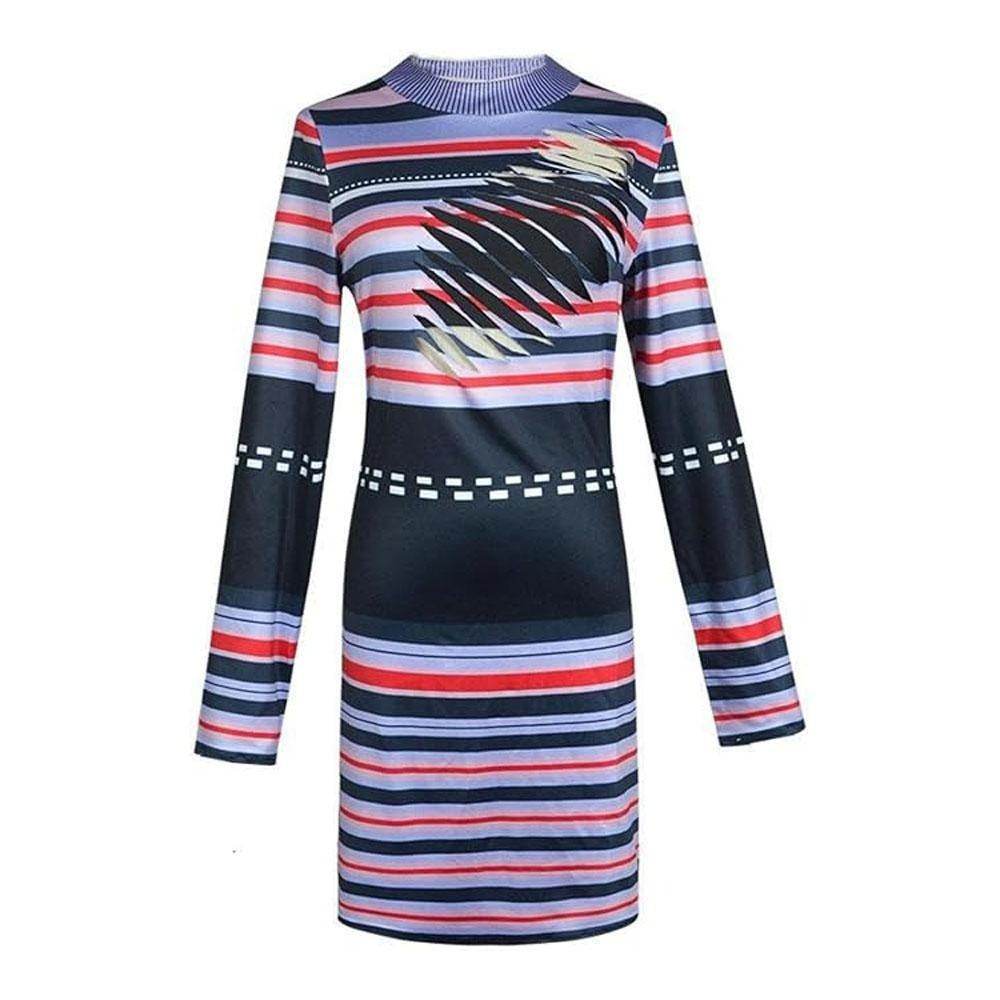 Astrid Deetz Costume Ball Dress Beetlejuice Skirt Striped Dress For Women Halloween - zzcosplay