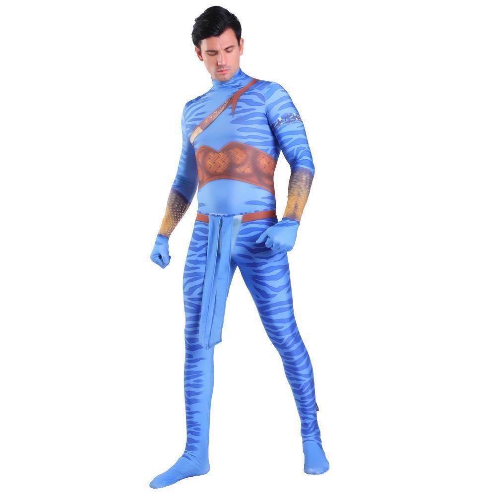 Avatar 2 Neytiri Battle Costume Tail Suit Unisex Jumpsuit Halloween Cosplay Zentai Bodysuit for Adult Kids - zzcosplay