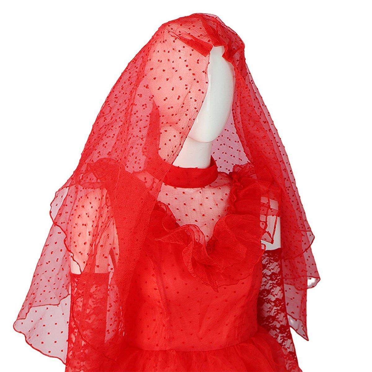 Beetlejuice Lydia Deetz Red wedding Dress Halloween Cosplay Costume For Women - zzcosplay