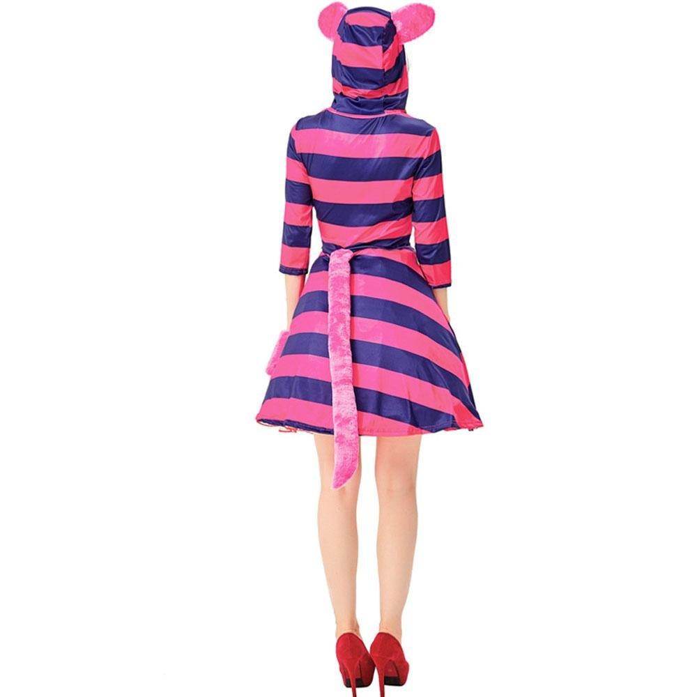 Cheshire Cat Costume Women Alice in Wonderland Party Dress Halloween - zzcosplay