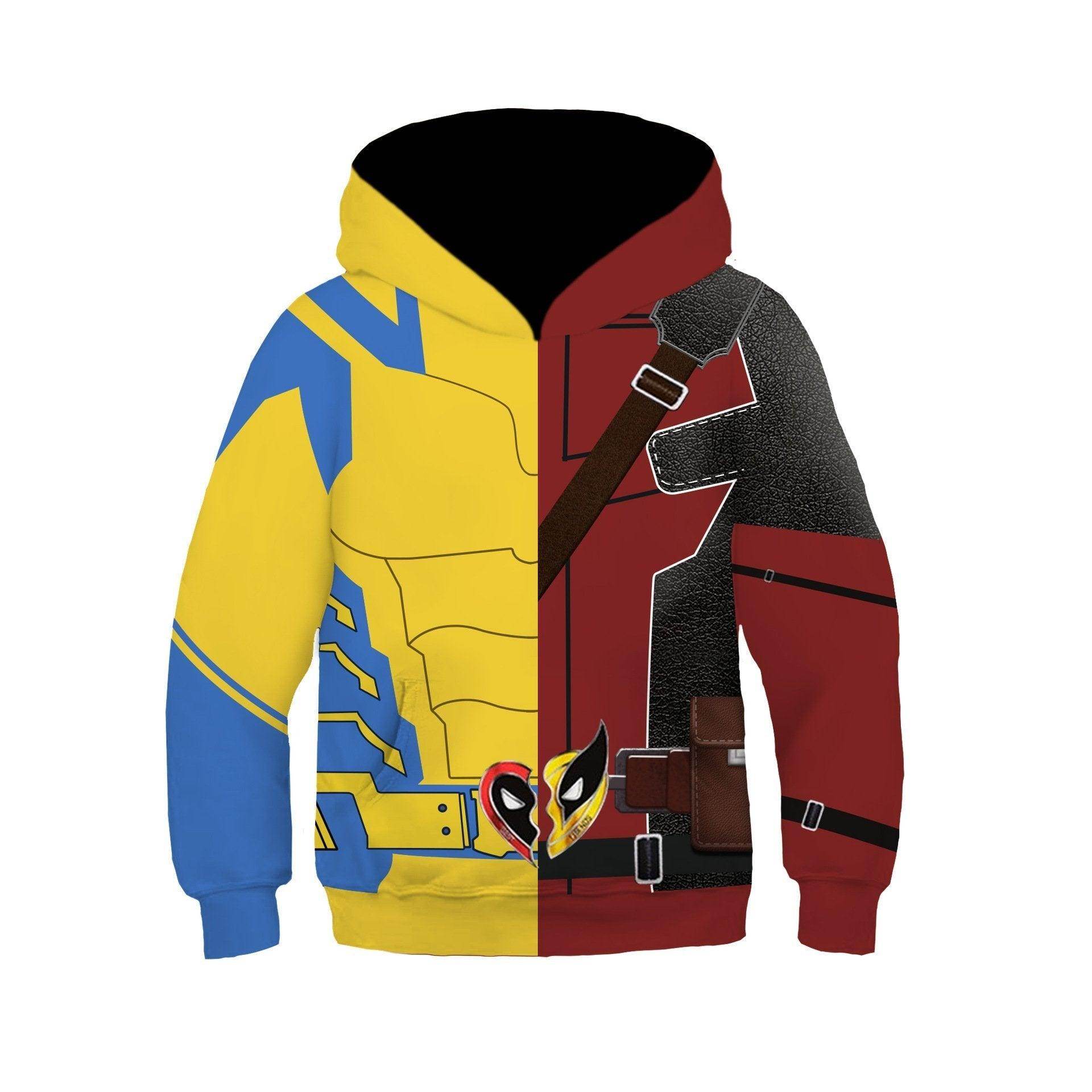 Deadpool and Wolverine Children 3D cartoon Sweater Jumpsuit cosplay - zzcosplay