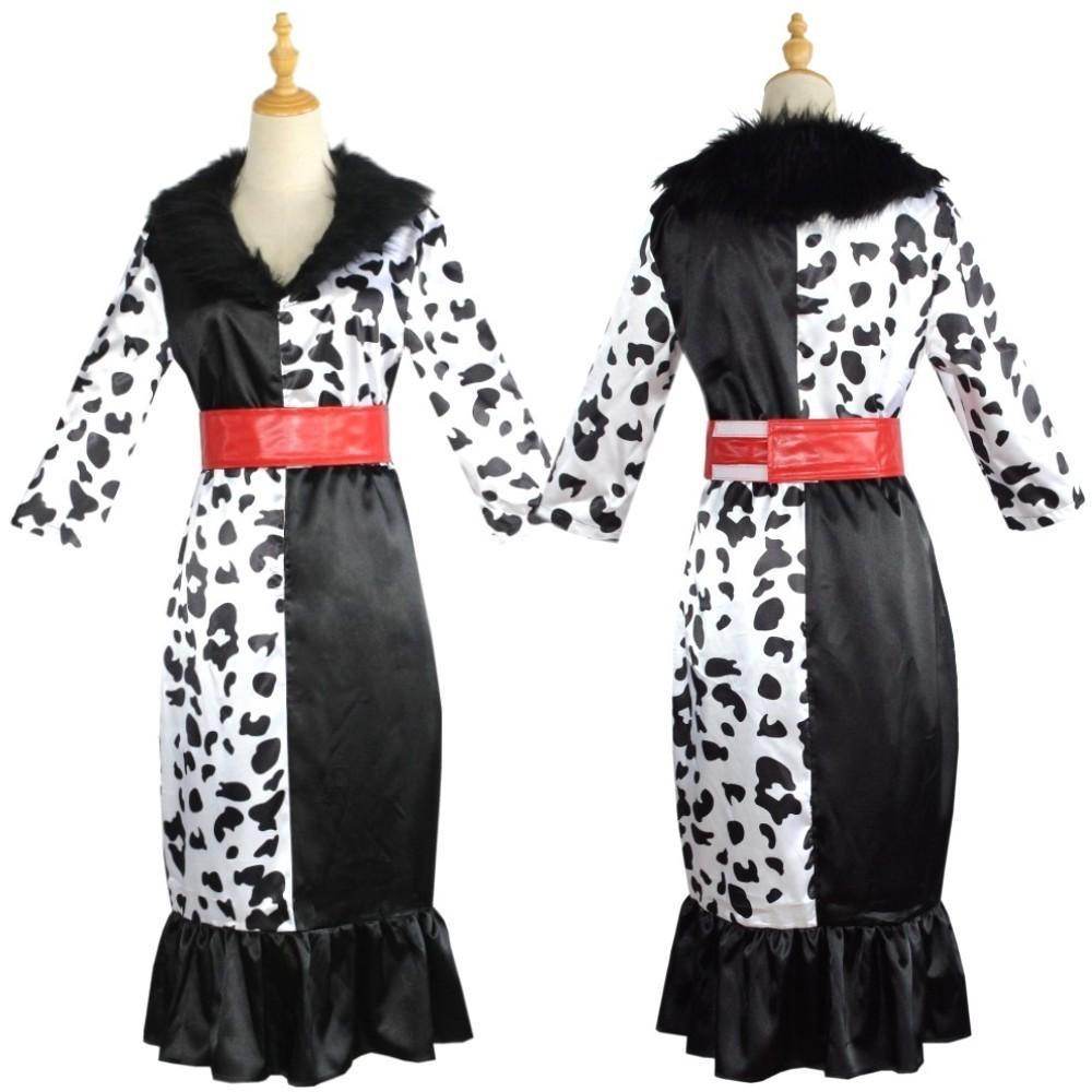 Evil Madame Costume Cruella De Vil cosplay dress 101 Dalmatians - zzcosplay