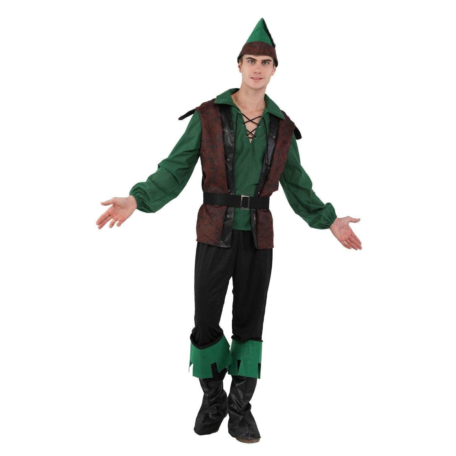 Forest Prince Costumes for Men Halloween Adult Hunter Cosplay Set Green Outfit - zzcosplay