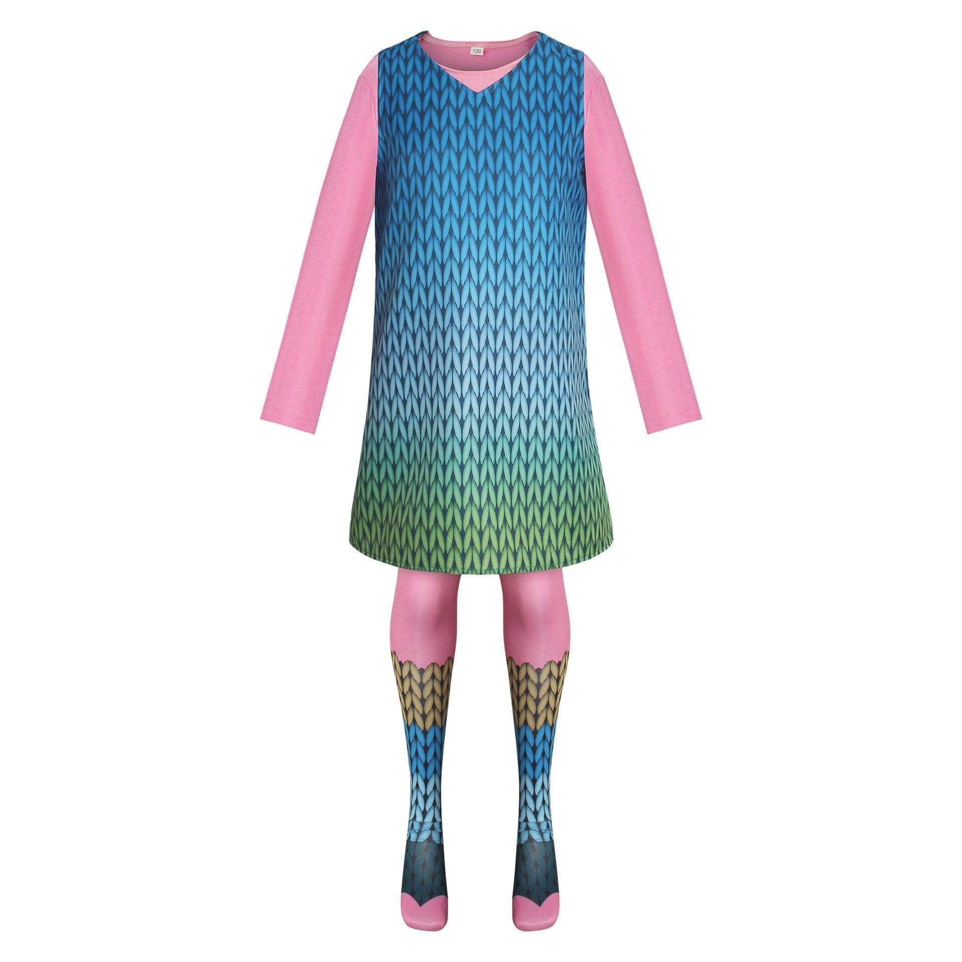 Girl Poppy Dress And Boy Branch Costume Wig Trolls 2 World Tour Cosplay For Kids Adult - zzcosplay