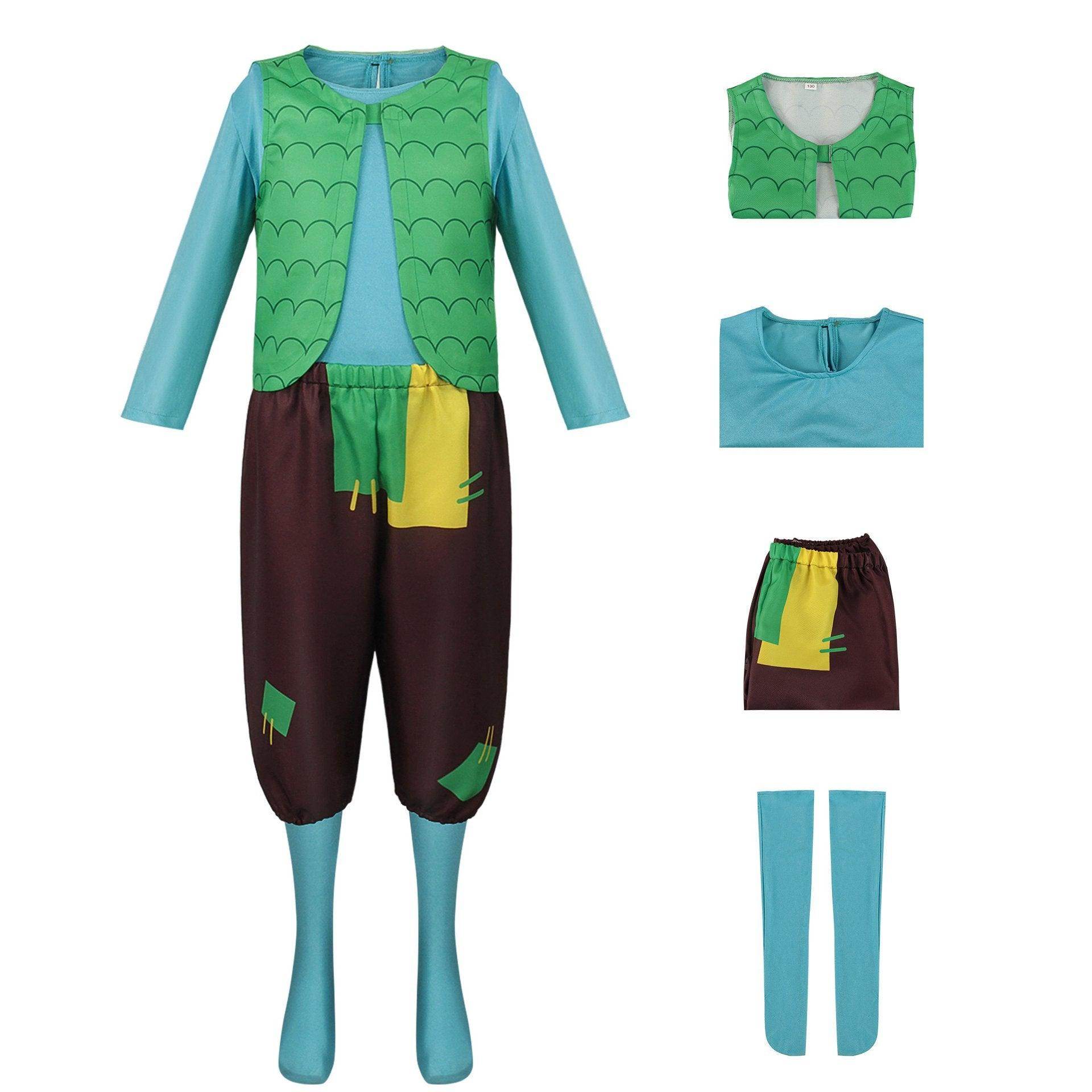 Girl Poppy Dress And Boy Branch Costume Wig Trolls 2 World Tour Cosplay For Kids Adult - zzcosplay