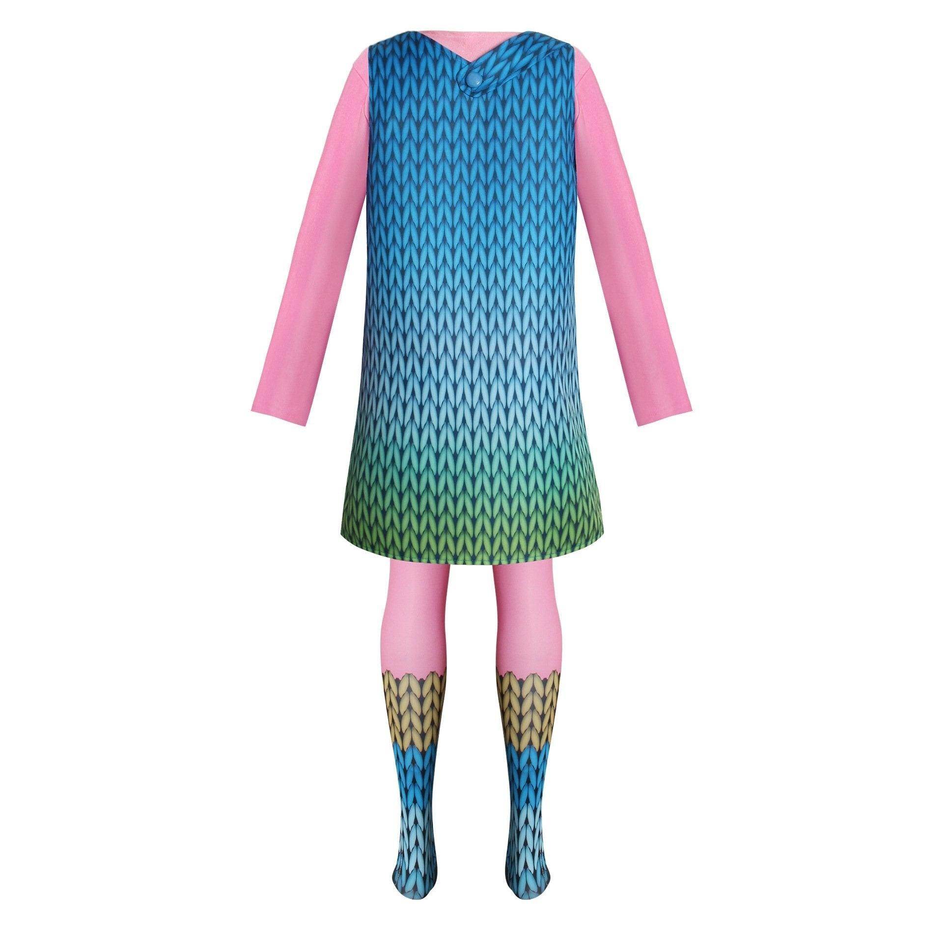 Girl Poppy Dress And Boy Branch Costume Wig Trolls 2 World Tour Cosplay For Kids Adult - zzcosplay