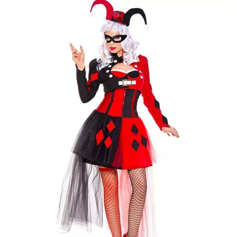 Harley quinn costume Women Dress Hallloween Masquerade circus costumes - zzcosplay