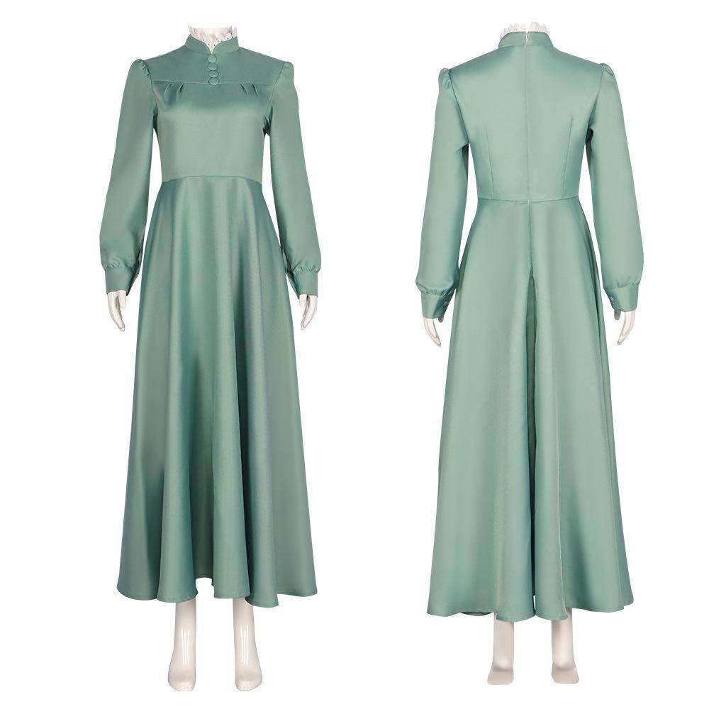 Howl's Moving Castle Green Maid Dress Halloween Carnival Suit Cosplay Costume - zzcosplay