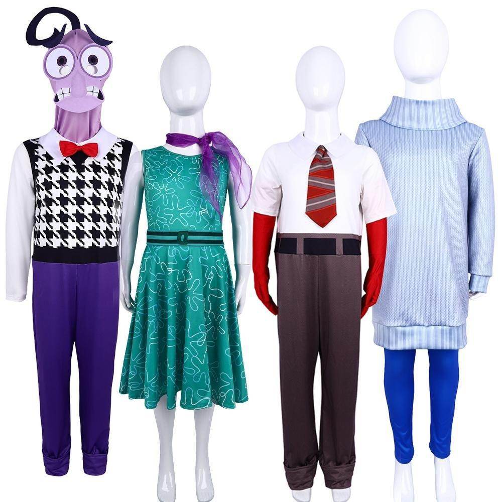 Inside Out 2 Joy Anger Fear Sadness Disgust cosplay costumes dress for the Halloween stage show - zzcosplay