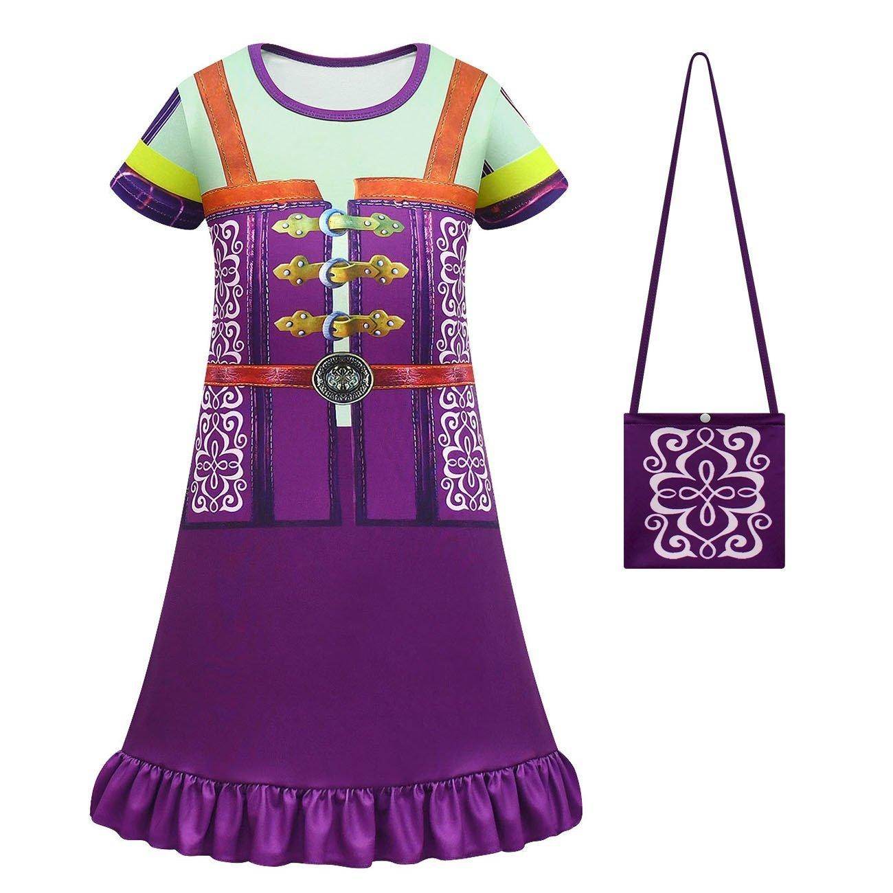 Kids' Cinderella Cosplay Short Sleeved Dress New Ruffled Princess Costume with Bag - zzcosplay