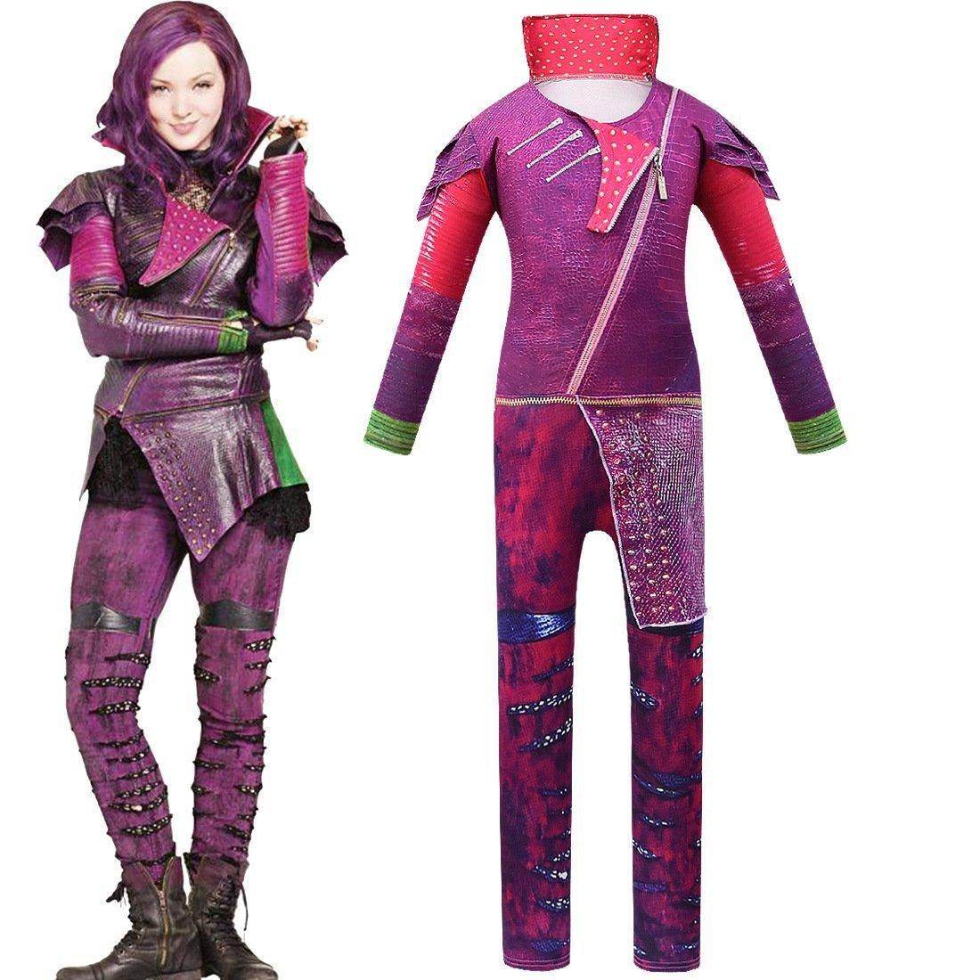 Kids Descendants Mal Cosplay Zentai Suit Costume Children Jumpsuit Bodysuit Outfits - zzcosplay