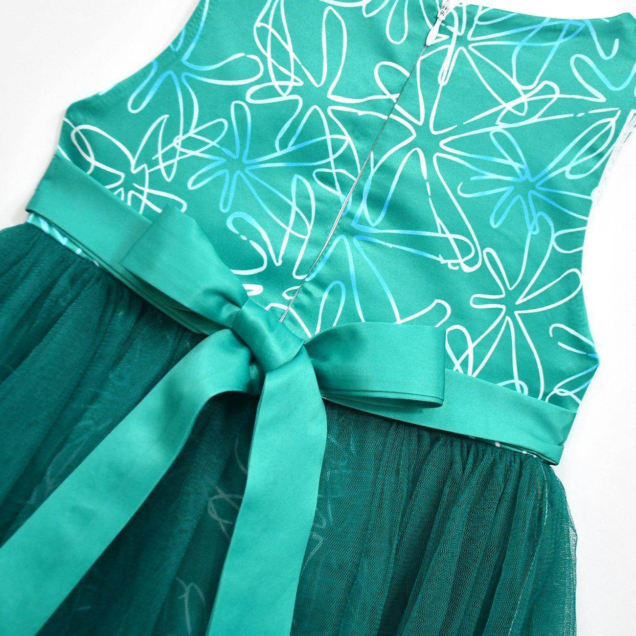 Kids' Inside Out Disgust Tutu Dress Cosplay Princess Gown with Bag and Mask - zzcosplay