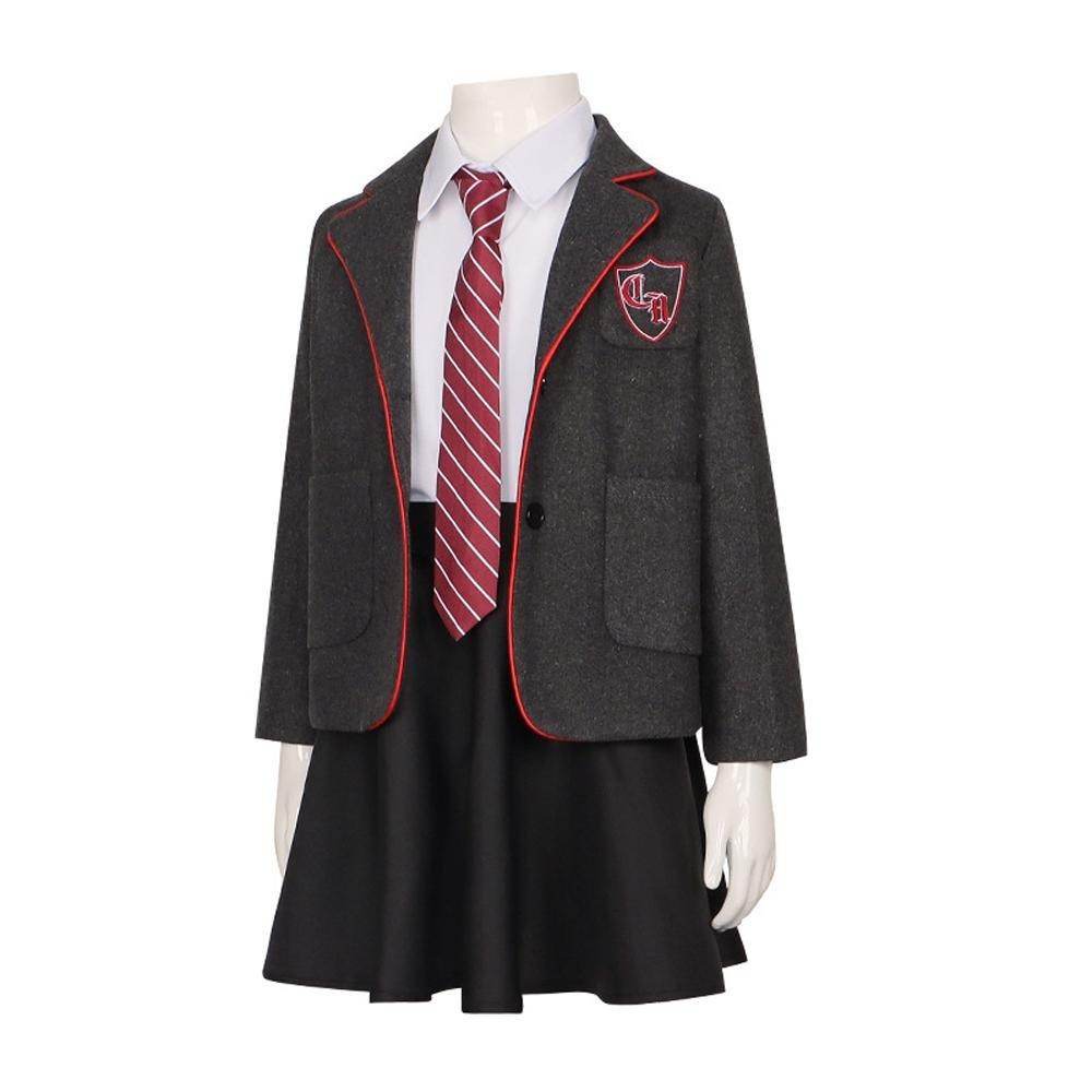 Kids Matilda Musical Cosplay Costume Outfit Girls School Uniform Suit Jacket Shirt Skirt Tie Party Stage Full Set - zzcosplay