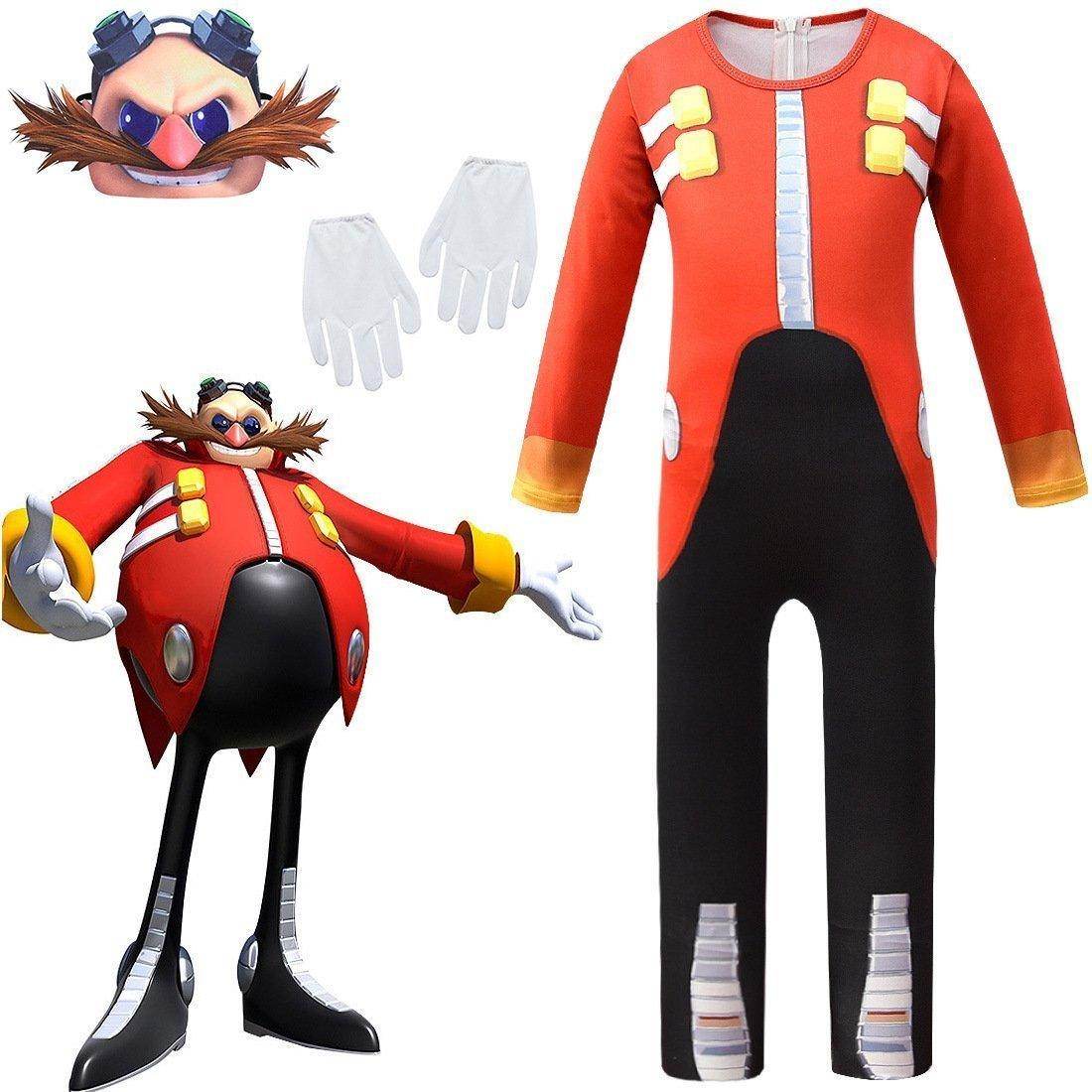 Kids Sonic The Hedgehog Dr. Eggman Cosplay Zentai Jumpuit Costume - zzcosplay