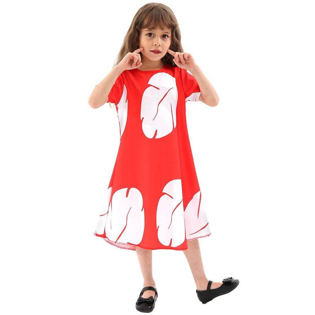 Lilo Stitch stage dress cosplay costume Lilo Red Dress Leaf Dress - zzcosplay