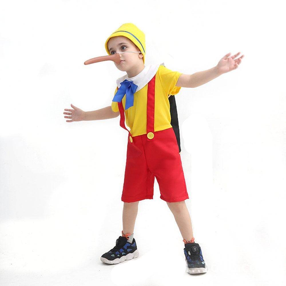 Long nose Pinocchio Set Halloween Carnival Cosplay Costume For Kids - zzcosplay