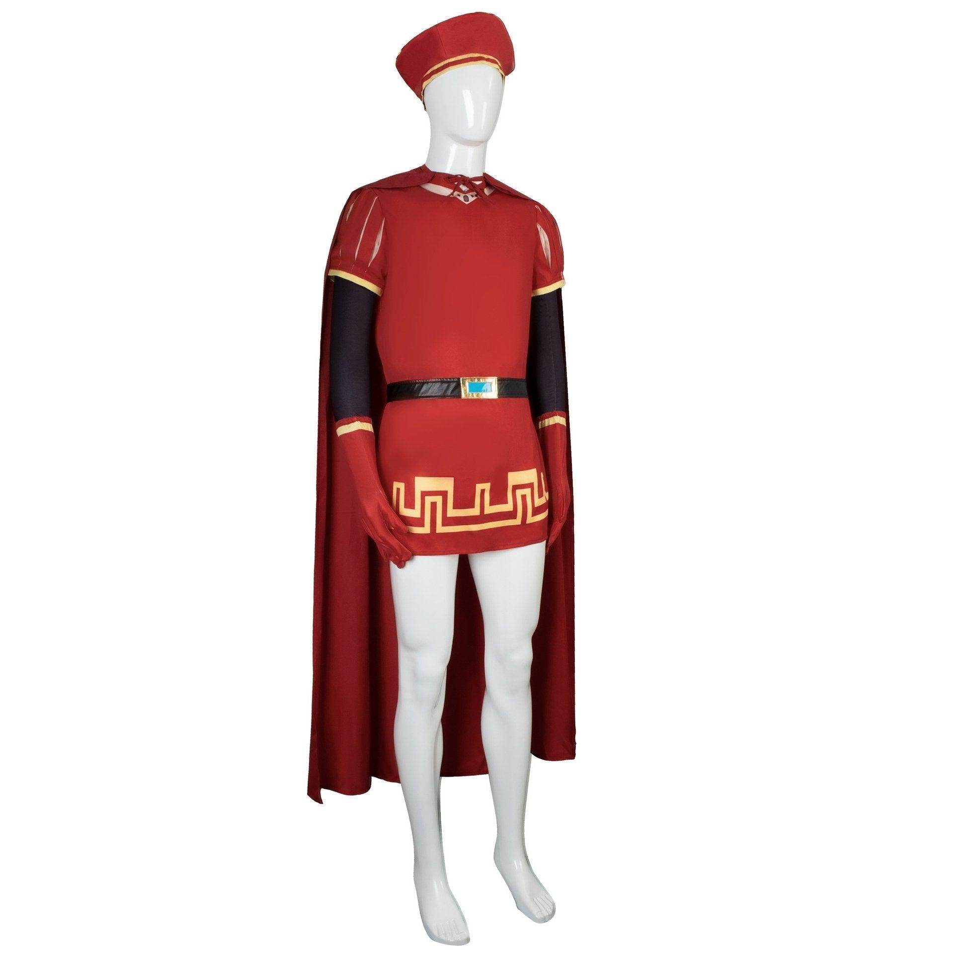 Lord Farquaad Halloween Cosplay Costume Shrek Red Robe Cape - zzcosplay